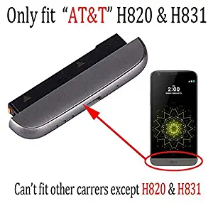 Only fit AT&T H820 & H831 Bottom Battery Cover Cap + Loudspeaker Ringer + Complete Type-C USB Charging Module Bottom Chin Replacement for L G G5 (Titan Gray)