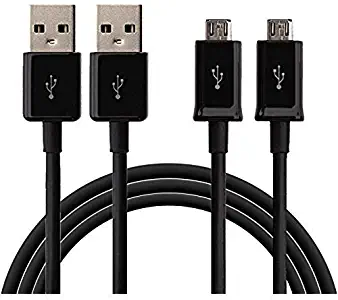 2 Pack Micro USB Data&Charger Cable Cord Wire for Straight Talk/Tracfone LG Sunset L33L LTE, 441G Black 3ft (byGalaxy)