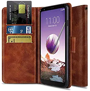 LG Stylo 4 Case, LG Q Stylus Case OTOONE [Flip Folio] Heavy Duty Shock Proof PU Leather Wallet Card Slot Protective Phone Cover with Kickstand for New LG Phone 2018 (Bronze)