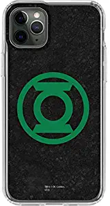 Skinit Clear Phone Case for iPhone 11 Pro Max - Officially Licensed Warner Bros Green Lantern Logo Black Design