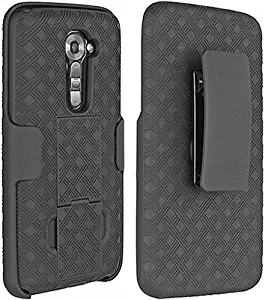 VERIZON - OEM BLACK SHELL CASE BELT CLIP HOLSTER + STAND FOR LG VS980 VS 980