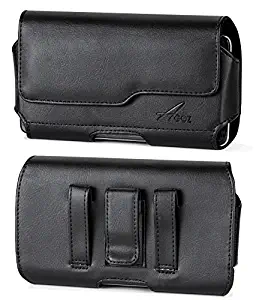 AGOZ Premium Leather Belt Clip Case For LG G8 ThinQ, G7 ThinQ, X Power 2 M320F, X Charge M322, X Venture, Fiesta 2 LTE, Fiesta LTE L64VL L63BL, Pouch Holster Cover with Belt Loops and Magnetic Closure