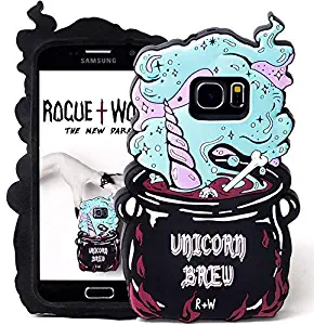 Rogue + Wolf Cute Unicorn Brew S6 S7 Galaxy Phone Case for Girls Kawaii 3D Protective Silicone Phone Cover Cases S6 Edge