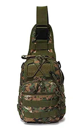 Dragon Ninja Tactical Sling Bag with D Ring Clip Flag Patch and Ninja Patch