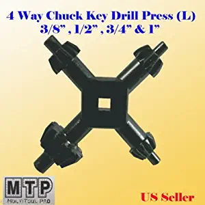 MTP Large 4 Way Chuck Key Drill Press 3/8", 1/2", 3/4" & 1" Universal Combination #6 , #7, #8, #9, Chuck size:3/8" (10mm) , 1/2" (13mm) , 3/4" (19mm) and 1" (25mm)