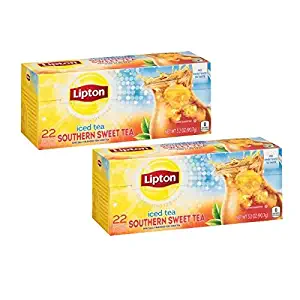 Lipton Southern Sweet Iced Tea Bags 22 Count Family Size (Pack of 2)