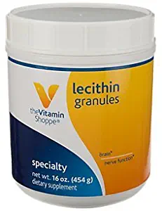 Lecithin Granules Natural Combination of Essential Fatty Acids to Support Brain Nerve Function, 100 Soy Based, Once Daily (16 Ounces Powder) by The Vitamin Shoppe