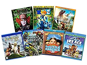 Ultimate Kids & Family 7-Movie Blu-ray 3d Collection: Disney Alice in Wonderland / Paranorman / Kubo & the Two Strings / The Boxtrolls / Teenage Mutant Ninja Turtles / Penguins of Madagascar / Thunder