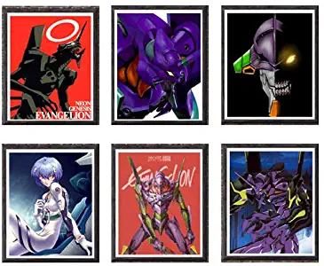 Neon Genesis Evangelion Giant Robot Eva Unit 01 Fabric Art Print for Home Decoration,8 x 10 Inches,Set of 6,No Frame