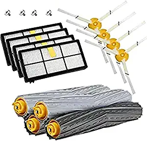 DLD Replacement Parts for iRobot Roomba 800 900 Series 805 860 870 871 880 890 960 980 Vacuum Accessories Kits,Includes Debris Extractor,Side Brush,Screws and Filters Replenishement Kits (12pcs