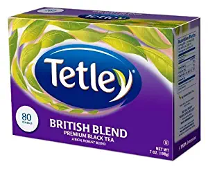 Tetley British Blend Premium Black, 80-Count Tea Bags (Pack of 6)
