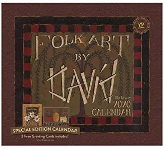 2020 Folk Art by David Special Edition Wall Calendar with Greeting Cards