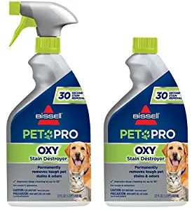 BISSELL PET PRO OXY Stain Destroyer for Carpet and Upholstery, 22 oz, 2 Pack, 17739, 22 Fluid Ounces