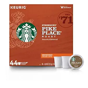 Starbucks Pike Place Roast Medium Roast Single Cup Coffee for Keurig Brewers, 44 Count (44 Count)