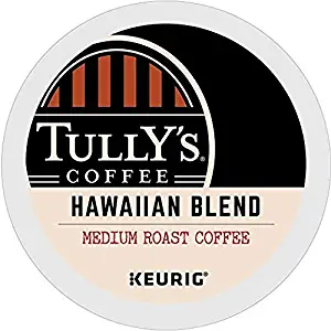 Tully's Coffee, Hawaiian Blend, Single-Serve Keurig K-Cup Pods, Medium Roast Coffee, 72 Count (3 Boxes of 24 Pods)
