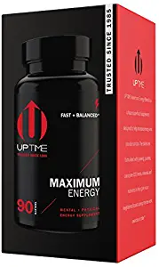 UPTIME-Maximum Energy Blend Tablets-Premium Caffeine Supplement - 90ct. Bottle - Zero Calories