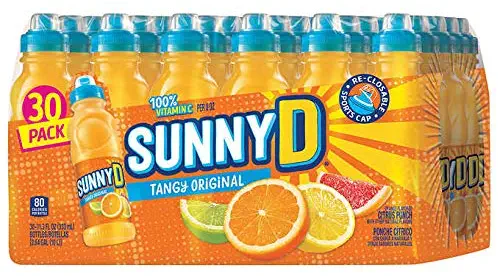 SunnyD Tangy Original Orange Flavored Citrus Punch 100% Vitamin C Fortified Drink in Sport Cap Bottle - 30 Pack (11.3 oz)