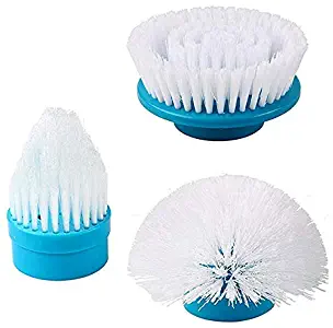 Replacement Brush Heads for Hurricane Spin Scrubber with multi-function set of 3（Flat,Dome,Corner）and Adapter for Bathroom, Floor, Wall and Kitchen