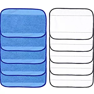 Microfiber Replacement Mopping Cloths Mop Pads For iRobot Braava 380 380t 320 321 Mint 4200 4205 5200 5200C Robot Refills Fit for iRobot Braava 380t 320 Mint 4200 5200 Robotic ( 5 Wet & 5 Dry )