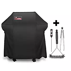 Kingkong Gas Grill Cover 7138 Cover for Weber Spirit 200 and Spirit II 200 Series 2 Burner Gas Grill Including Grill Brush, Tongs and Thermometer