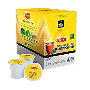 Lipton Natural Energy Premium Black Tea single serve pods for Keurig K-Cup brewers, 96 Count