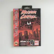 Game Card Spider-Man and Venom - Maximum Carnage - USA Cover With Retail Box 16 Bit MD Game Card for Sega Megadrive Genesis