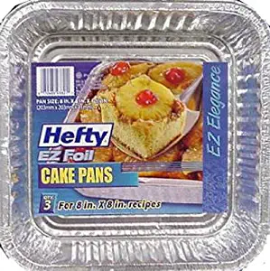 Hefty Square Foil Cake Pan Dw Safe, Square 8