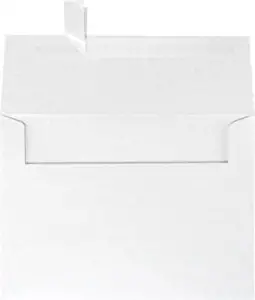 LUXPaper A7 Invitation Envelopes for 5 x 7 Cards in 80 lb. Crystal Metallic, Printable Envelopes for Invitations, w/Peel and Press Seal, 50 Pack, Envelope Size 5 1/4 x 7 1/4 (White)