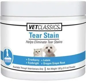 Vet Classics Tear Stain for Dogs & Cats, Helps Eliminate Tear Stains from Eyes & Prevents New Stains with Cranberry, Lutein, Eyebright, Oregon Grape Root