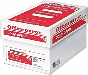 Office Depot Brand Copy Paper, Fax Laser & Inkjet Printer, 8 1/2 x 11 inch Letter Size, 20 lb., 92 Bright White, Acid Free, 2500 Sheets Case Of 5 Reams (873065)