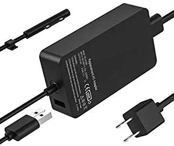 Surface Pro 4 Charger Surface Pro 3 Charger Surface Pro Charger Power Supply Compatible Microsoft Surface Pro 3 Surface Pro 4 i5 i7 Surface Pro 5 Surface Laptop 44W 15V 2.58A (Black)