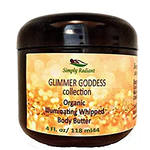 Organic Bronze Body Shimmer Whipped Body Butter – Sexy Sparkle For Natural Skin Radiance – Chemical Free Shimmering Moisturizer - Glimmer Goddess