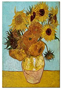 Wieco Art Sunflower by Vincent Van Gogh Oil Paintings Reproduction Large Modern Floral Giclee Canvas Prints Artwork Flowers Pictures on Canvas Wall Art for Bedroom Home Decorations L