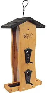 Nature's Way Bird Products BWF5 Bamboo Vertical Wave Feeder, 14.5 by 8.25 by 8.5-Inch,Brown