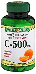 Nature's Bounty Vitamin C 500 mg Capsules Time Released 100 Capsules (Pack of 4)
