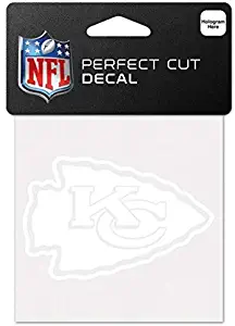 WinCraft NFL Kansas City Chiefs Decal4x4 Perfect Cut White Decal, Team Colors, One Size