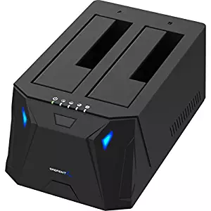 Sabrent USB 3.0 to SATA I/II/III Dual Bay External Hard Drive Docking Station for 2.5 or 3.5in HDD, SSD with Hard Drive Duplicator/Cloner Function [10TB Support] (EC-HD2B)