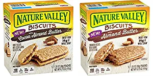 Nature Valley Biscuits With Cocoa Almond Butter & Almond Butter 5 Count (PACK OF 2)