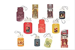 Yankee Candle Car Jars 5 Assorted Variety Scents Paperboard Bundle (Fall and Autumn)