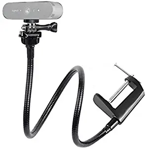 25 inch Flexible Desktop Jaw Long Arm Clamp Clip Mount Holder for Logitech Brio 4K, C925e,C922x Webcam