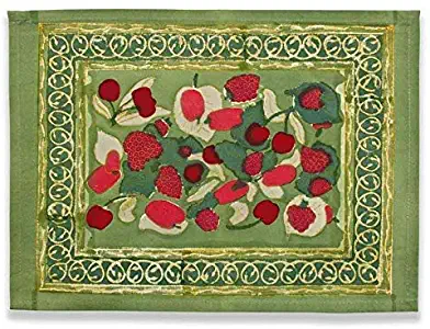 Couleur Nature Fruit Red/Green Mat 15-inches by 18-inches, Set of 6