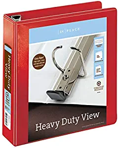 Office Depot Brand Heavy-Duty D-Ring View Binder, 2" Rings, 54% Recycled, Red