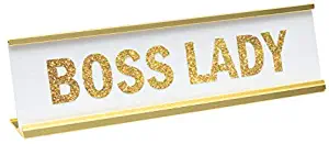 Boss Lady Gold Novelty Desk Plate