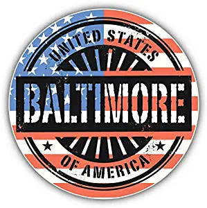 KW Vinyl Baltimore City USA Flag Grunge Stamp Truck Car Window Bumper Sticker Decal 5