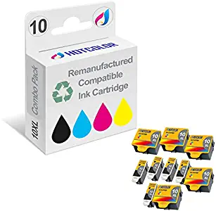 HOTCOLOR 10-Pack (5 Color 5 Black) Remanufactured Replacement for Kodak 10B 10C #10XL Compatible for EasyShare 5100 5300 5500 Kodak ESP 3 3250 5 5210 5250 6150 7 7250 9 9250