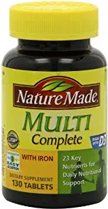 Nature Made Multi Complete with Iron 130 Tablets (PACK OF 2) by Nature Made