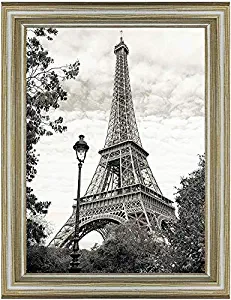 Harmony Frames 5x7 White Lining Wood Picture Frame Gallery Display Wall and Desktop (Beige)