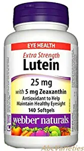 Webber Naturals Lutein 25 mg With Zeaxanthin 5 mg For Eye Health 140 Softgels
