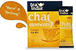 Tea India Ginger Tea Mix - Chai Moments Ginger Tea 10 Instant Tea Packets