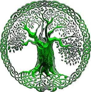 TREE OF LIFE - green swirls Vinyl Decal Bumper Wall Laptop Window Sticker 5"